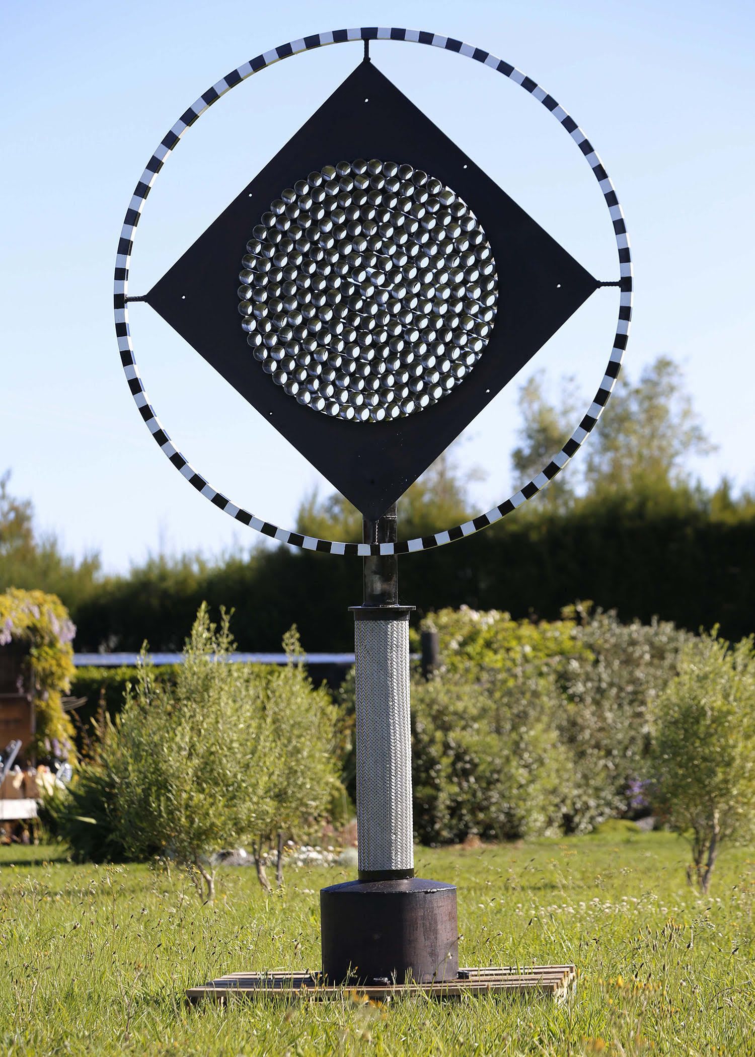  Steel wheel rim, mild steel plate, galvanized tubes, steel tube, disc base | 3.4m x 2m $15,000